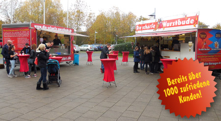 Die scharfe Burgerbude -  - einen unserer mobilen Imbisswagen für eine Party oder eine Veranstaltung im Ruhrgebiet/ NRW oder deutschlandweit günstig mieten.